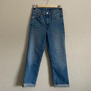 H&M High Rise Jean with Raw Hem
